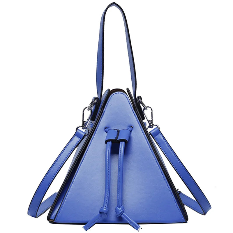 Triangle Small Tote Pu Leather Handbag Ladies Shoulder Bag