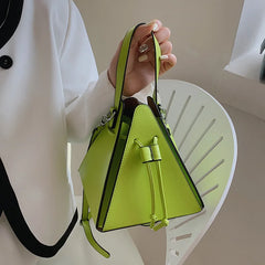 Triangle Small Tote Pu Leather Handbag Ladies Shoulder Bag
