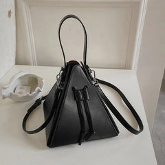 Triangle Small Tote Pu Leather Handbag Ladies Shoulder Bag