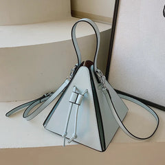 Triangle Small Tote Pu Leather Handbag Ladies Shoulder Bag