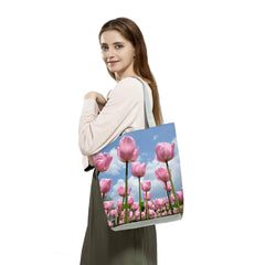 Tulip Floral Print Handbags Casual Women Shopping Tote Bags