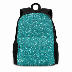 Turquoise Glitter Backpack with Sparkles Texture
