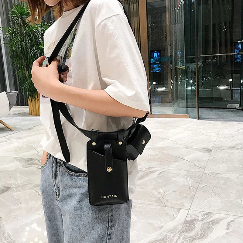 Green Leather Waist Bag for Women with Shoulder Belt