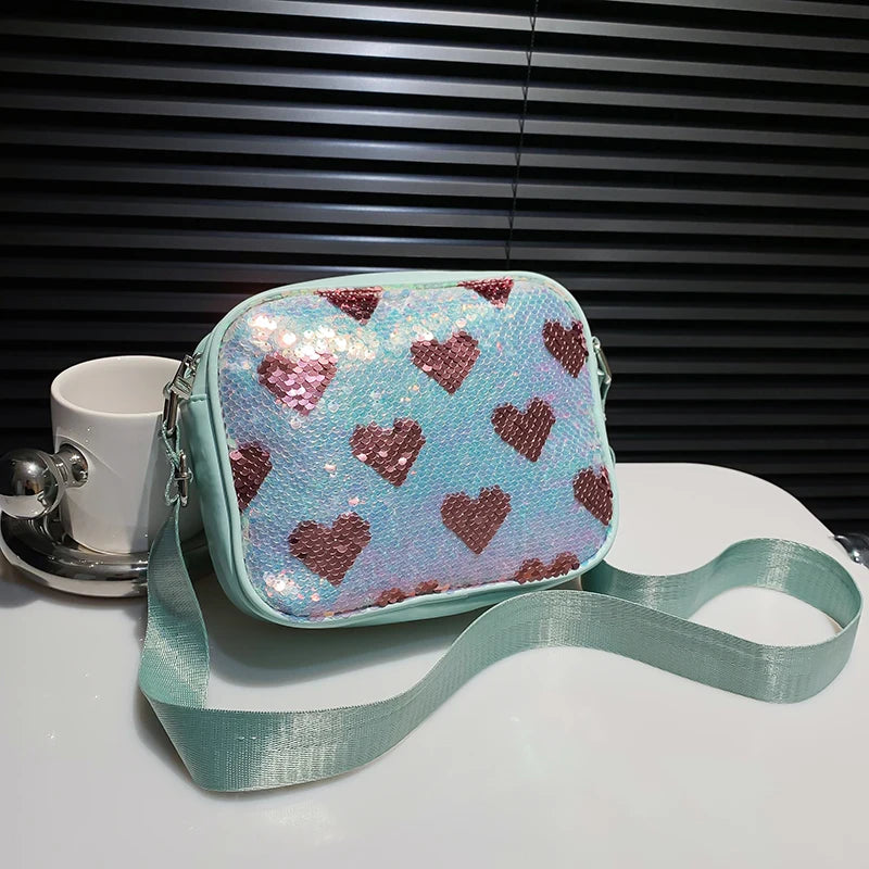 Sequins Crossbody Bag for Women Casual Shoulder Bag