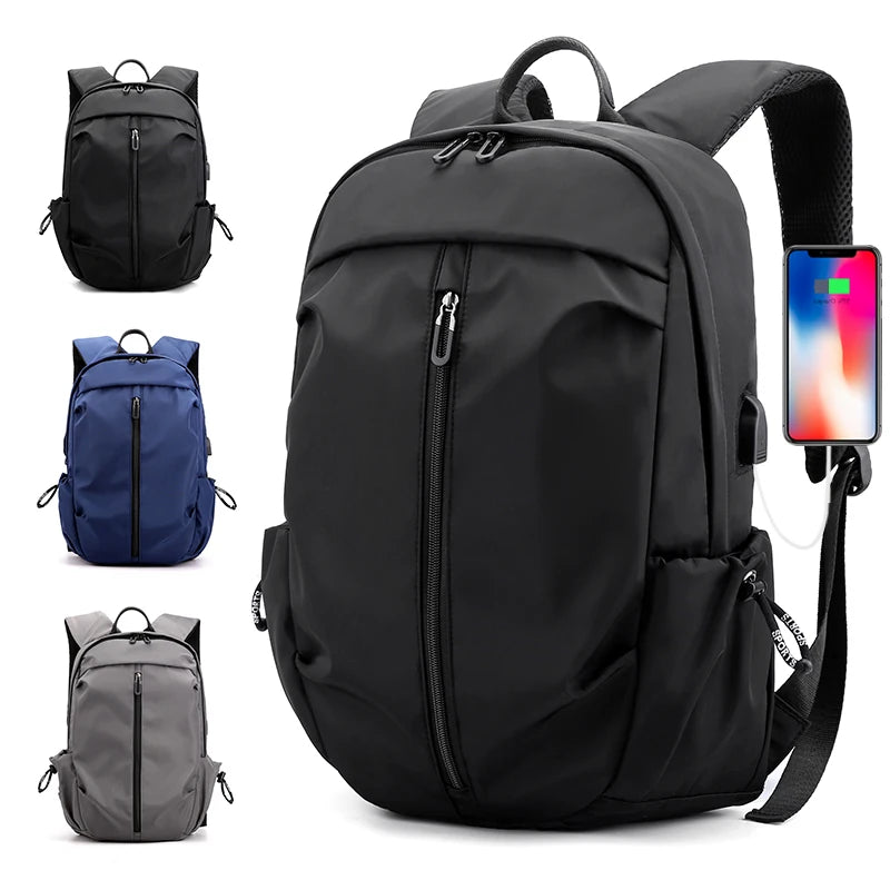 Men's USB Backpack Waterproof Travel Bag Sports Bag
