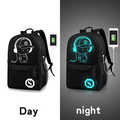 USB Charge Backpack Music Luminous Unisex Schoolbag Teenagers Backpack