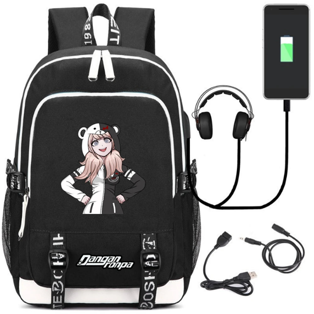 USB Charging Headphone jack Backpack School Bags Mochila Laptop Backpack Schoolb