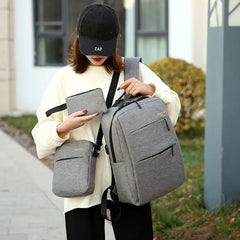USB Charging Men's Bag Casual Multifunctional Backpacks 3 Sets