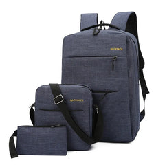 USB Charging Men's Bag Casual Multifunctional Backpacks 3 Sets