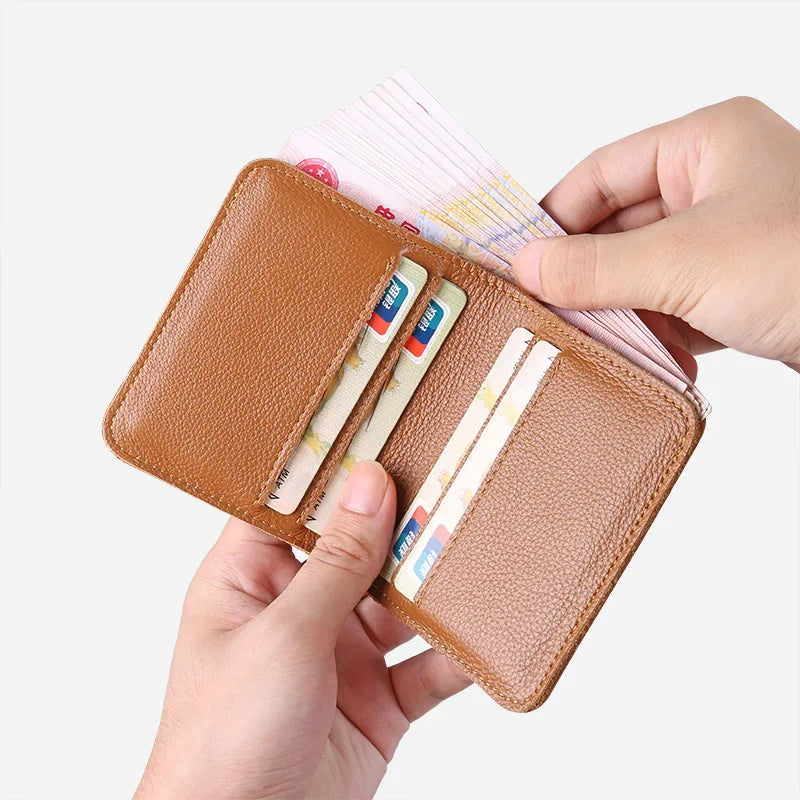Thin Leather Mini Wallet Youth Men & Women