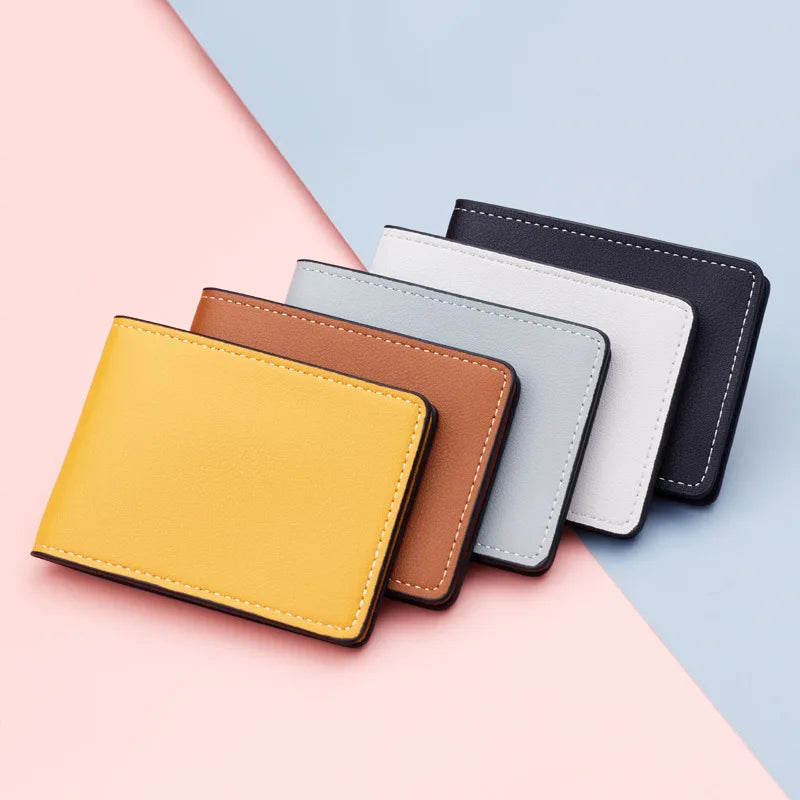 Ultra-thin 2Slots Driver Holder Pu Leather Car Document Wallet