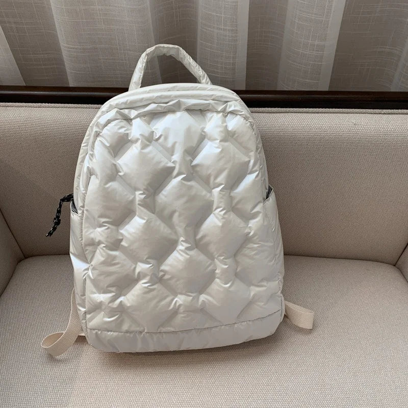 Ultralight Winter Warm Space Down Backpack Women School Backpack Bags for Girls