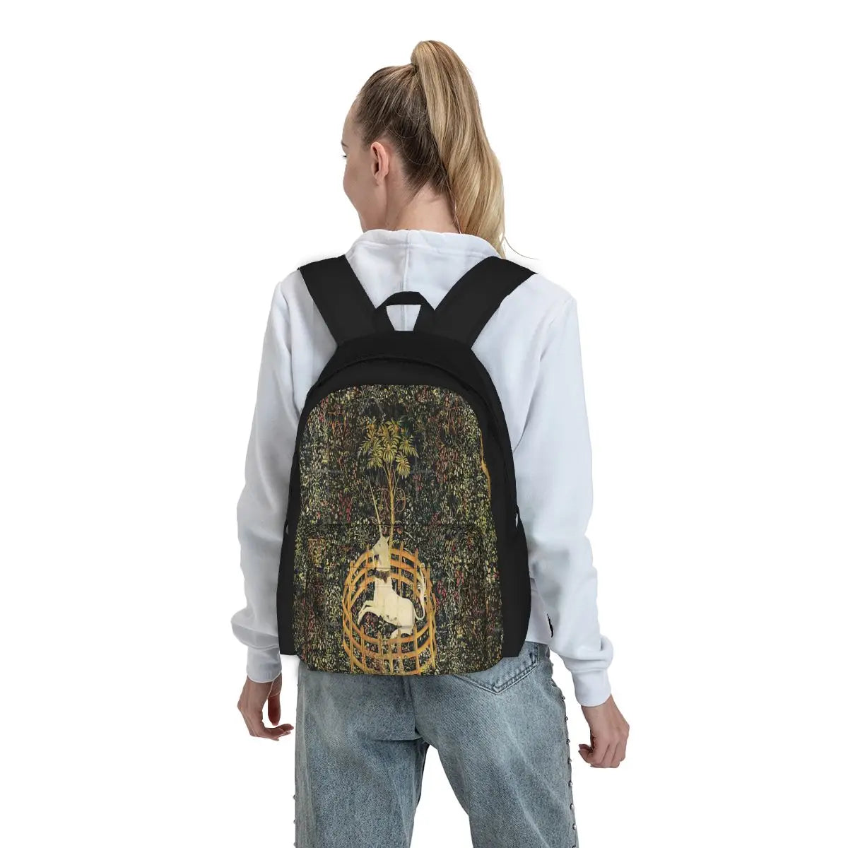 Unicorn Gothic Fantasy Flowers Backpacks Men Women Anime Backpack