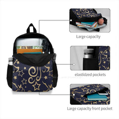 Unicorn Stars Navy Metallic School Bag Backpack Laptop 15 Inch