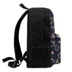 Unicorn Stars Navy Metallic School Bag Backpack Laptop 15 Inch