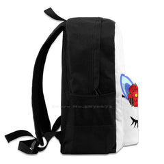 Unicorn Crown Red Flower Satchel Schoolbag Backpack