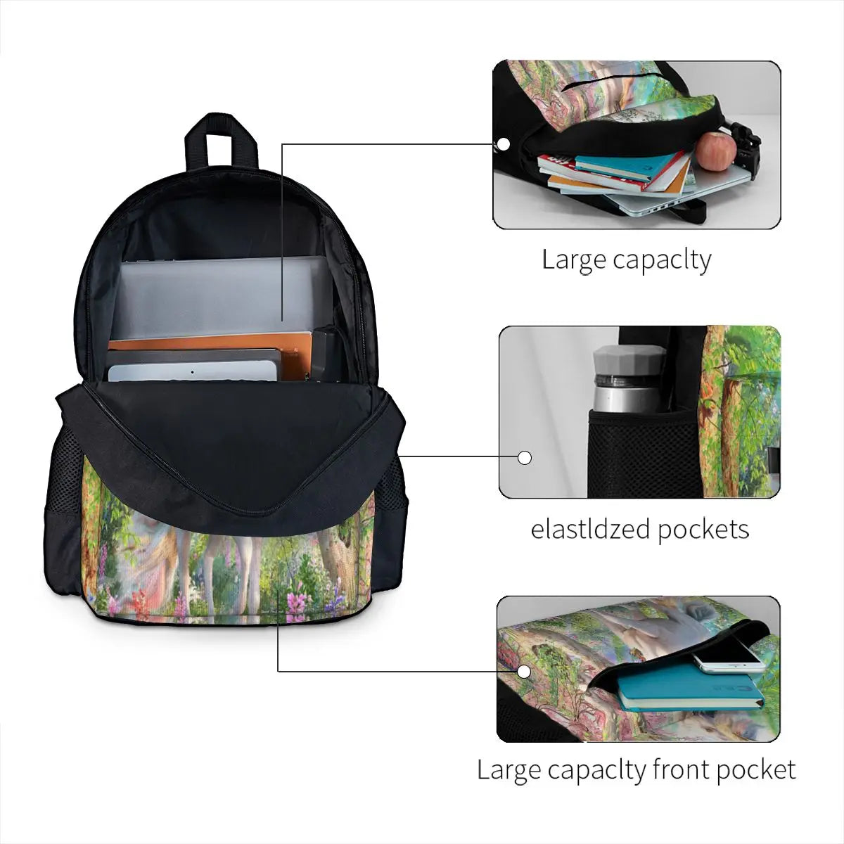 Unicorn Enchanted Forest 2 Backpacks for Men and Women