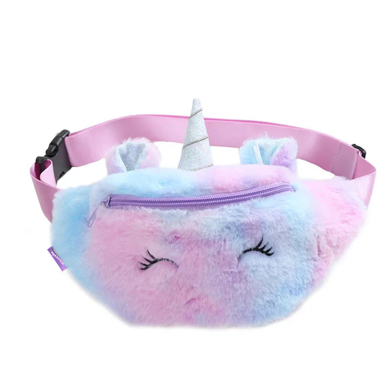 Unicorn Plush Waist Pack Girl Student Belt Bag Teenager Chest Bag