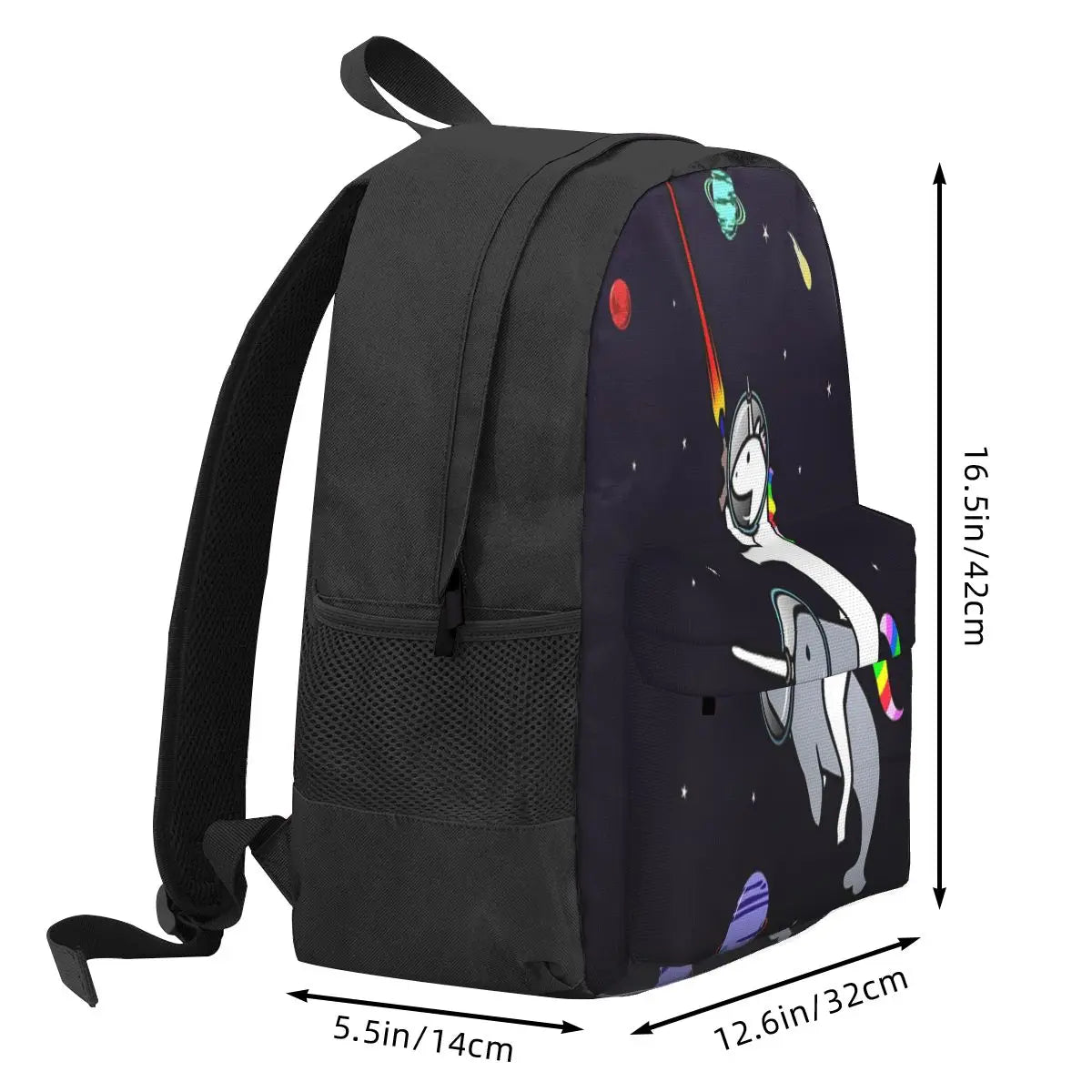 Unicorn Riding Narwhal In Space Backpacks Men's Backpacks Bags For Women