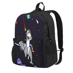 Unicorn Riding Narwhal In Space Backpacks Men's Backpacks Bags For Women
