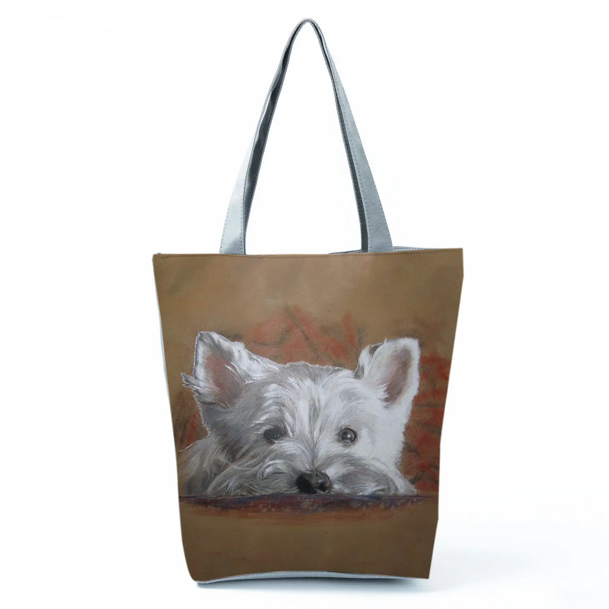 Westie Dog Painting Handbag for Women Reusable Shopping Shopper Bag