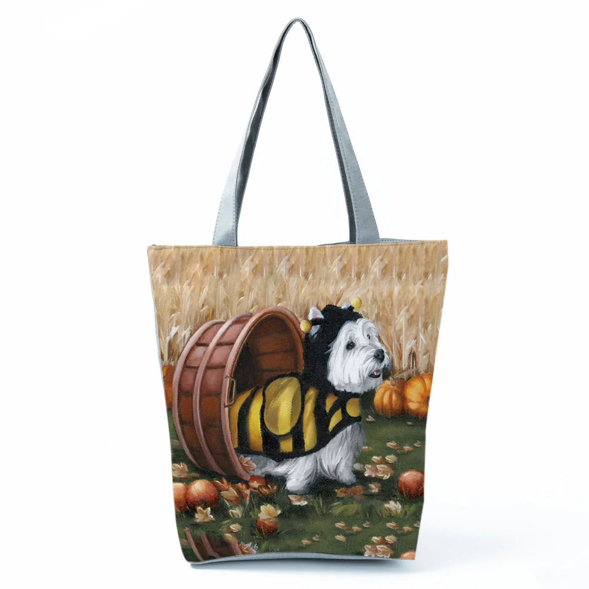 Westie Dog Painting Square Handbag Eco Reusable Tote Shoulder Bag