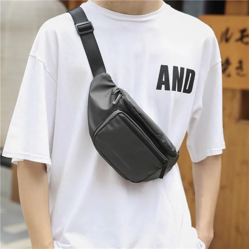 Unisex Oxford Waist Bag Zipper Crossbody Bag Casual Accessories Bags