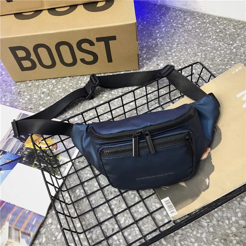 Unisex Oxford Waist Bag Zipper Crossbody Bag Casual Accessories Bags