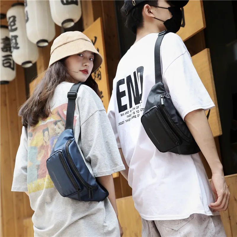 Unisex Oxford Waist Bag Zipper Crossbody Bag Casual Accessories Bags