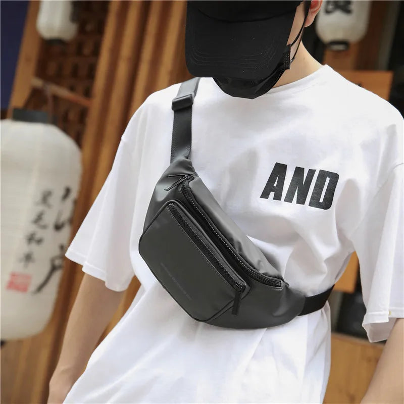 Unisex Oxford Waist Bag Zipper Crossbody Bag Casual Accessories Bags