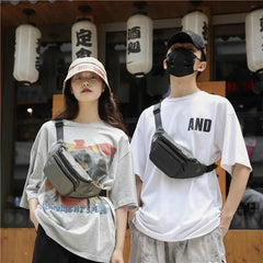 Unisex Oxford Waist Bag Zipper Crossbody Bag Casual Accessories Bags