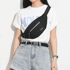 Unisex Chest Bag Crossbody Pouch Nylon Solid Women Hip Waist Pack