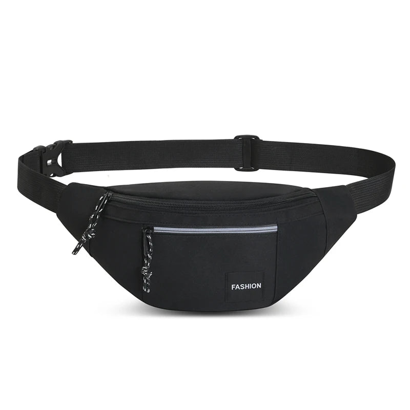 Unisex Chest Bag Crossbody Pouch Nylon Solid Women Hip Waist Pack