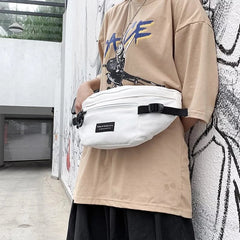 Canvas Unisex Fanny Pack Waist Bag Streetwear Chest Bag Hip Hop Banana Bags