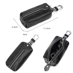 Leather Car Key Wallets Key Holder Housekeeper Organizer Zipper Key Case