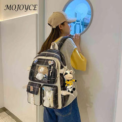 Japanese Canvas Backpack Plaid School Bag Student Travel Backpacks