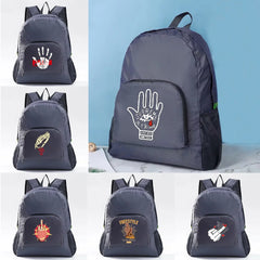 Portable Hand Print Backpack Camping Hiking Daypack