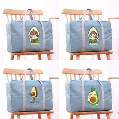 Unisex Travel Bags Organizers Large Capacity Weekend Bag Avocado Pattern