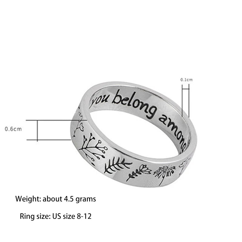 925 Silver Pastoral Flower Couple Rings Vintage Engagement Jewelry