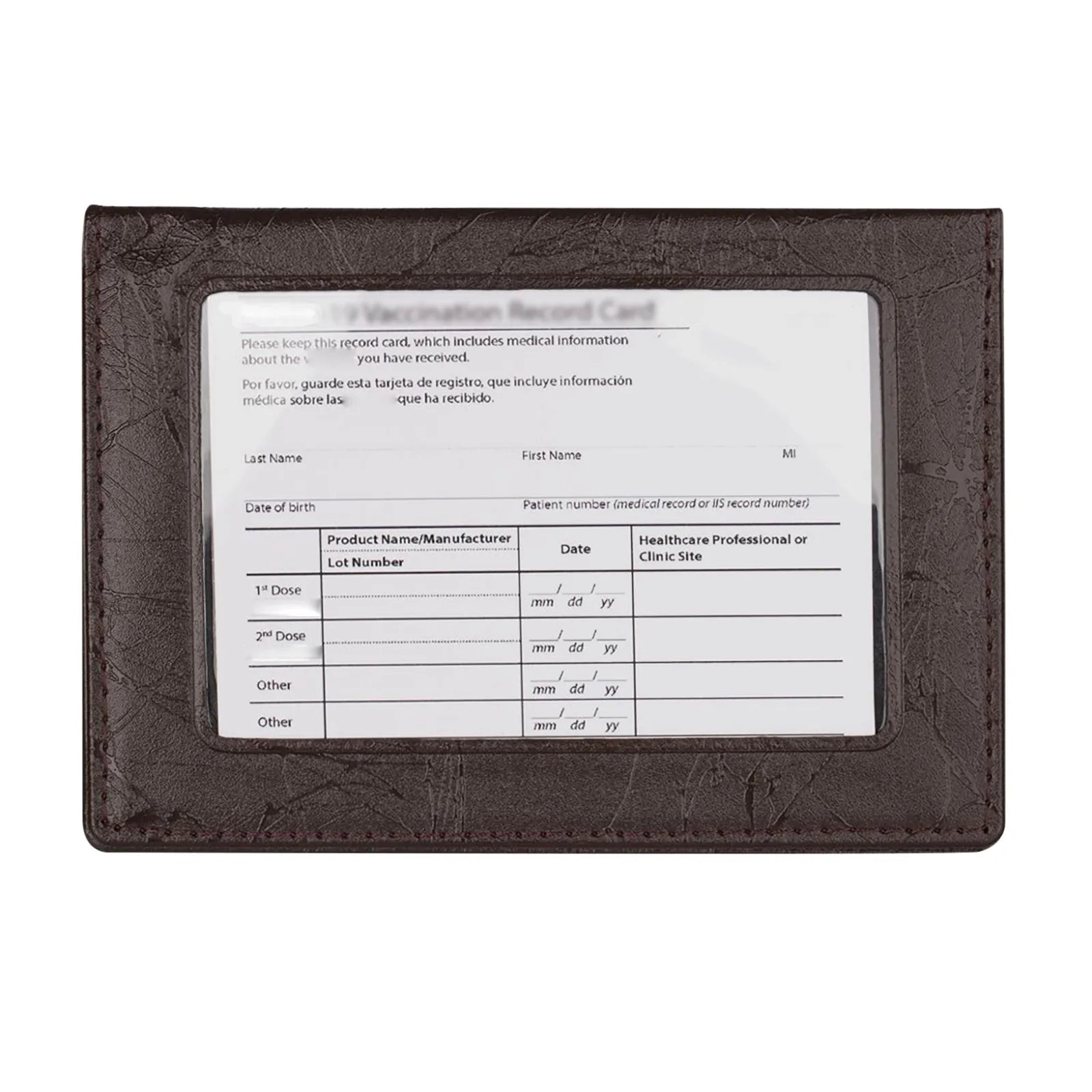 Vaccination Certificate Leather Storage Bag