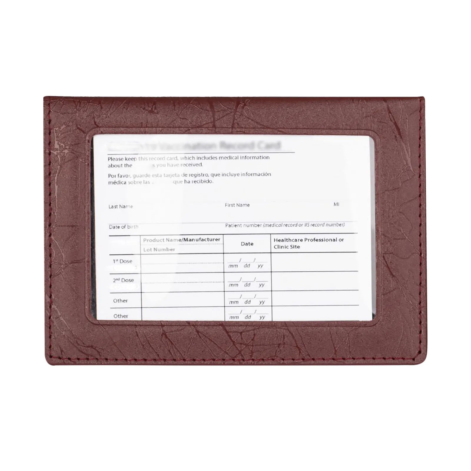 Vaccination Certificate Leather Storage Bag