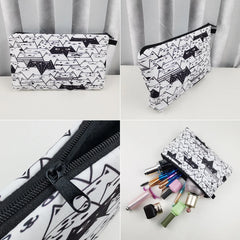 Floral Love Print Makeup Bag Portable Travel Organizer