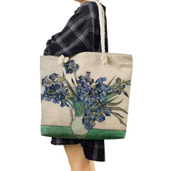 Van Gogh Oil Painting Tote Bag Retro Art Travel Bag Women High Handbags