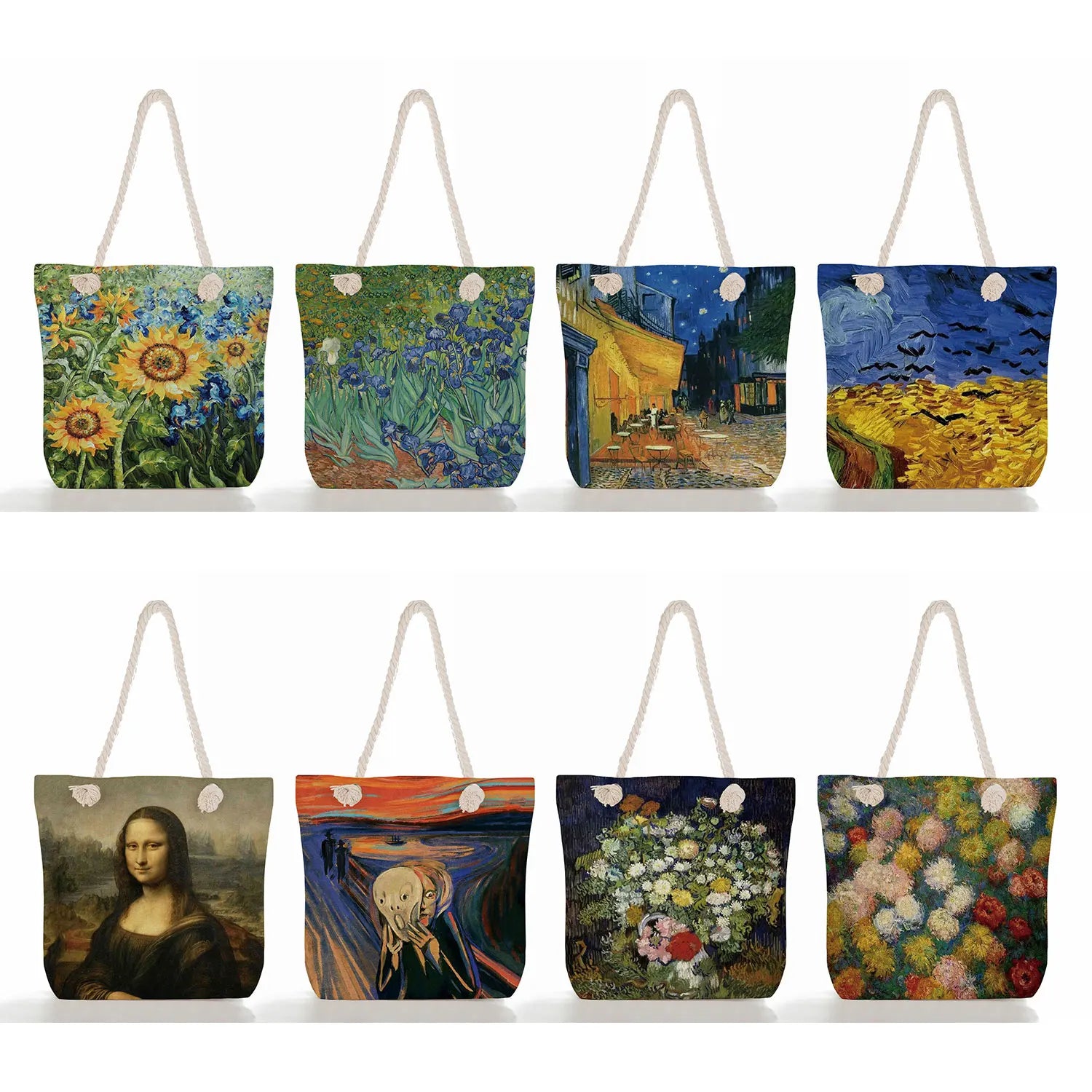 Van Gogh Oil Painting Tote Bag Retro Art Travel Bag Women High Handbags