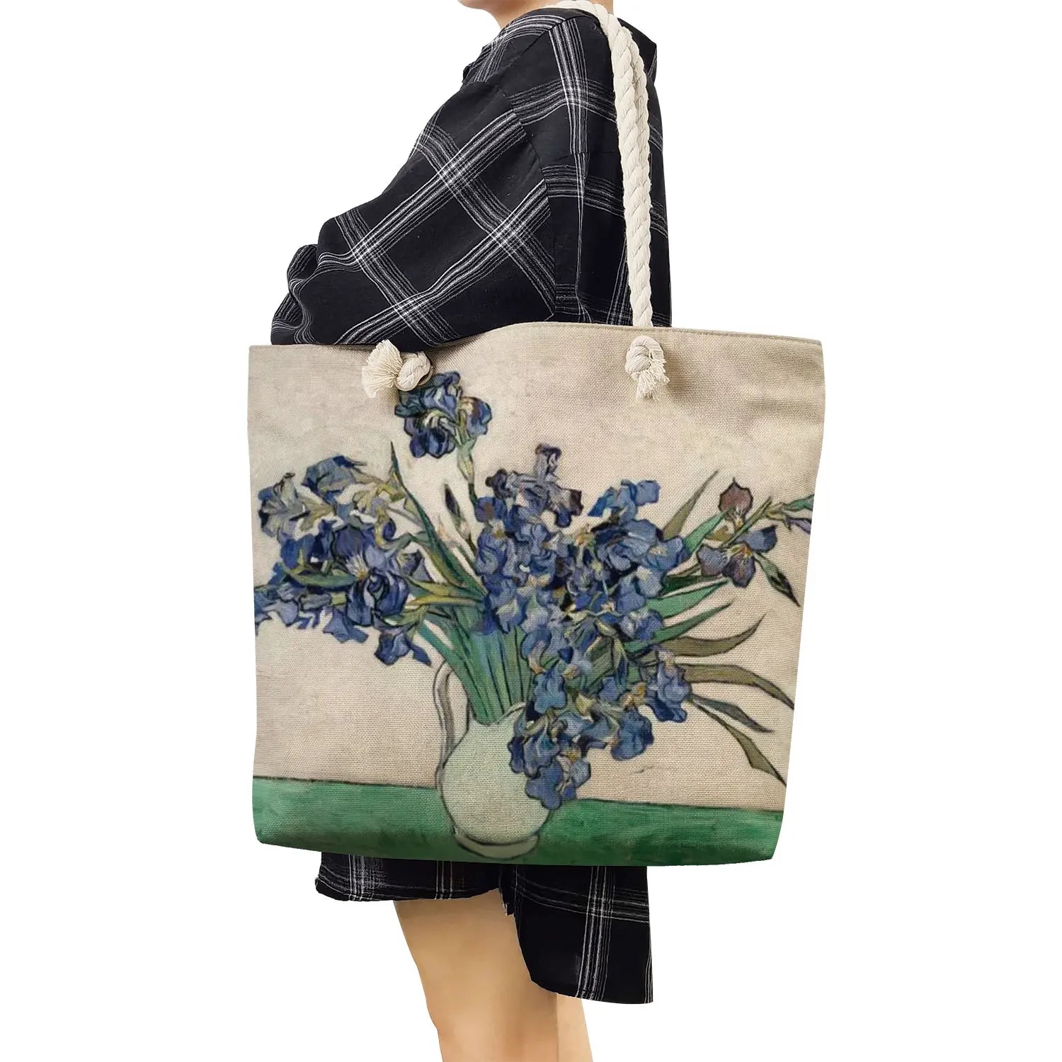 Van Gogh Oil Painting Rope Tote Bag Eco Shopping Handbag