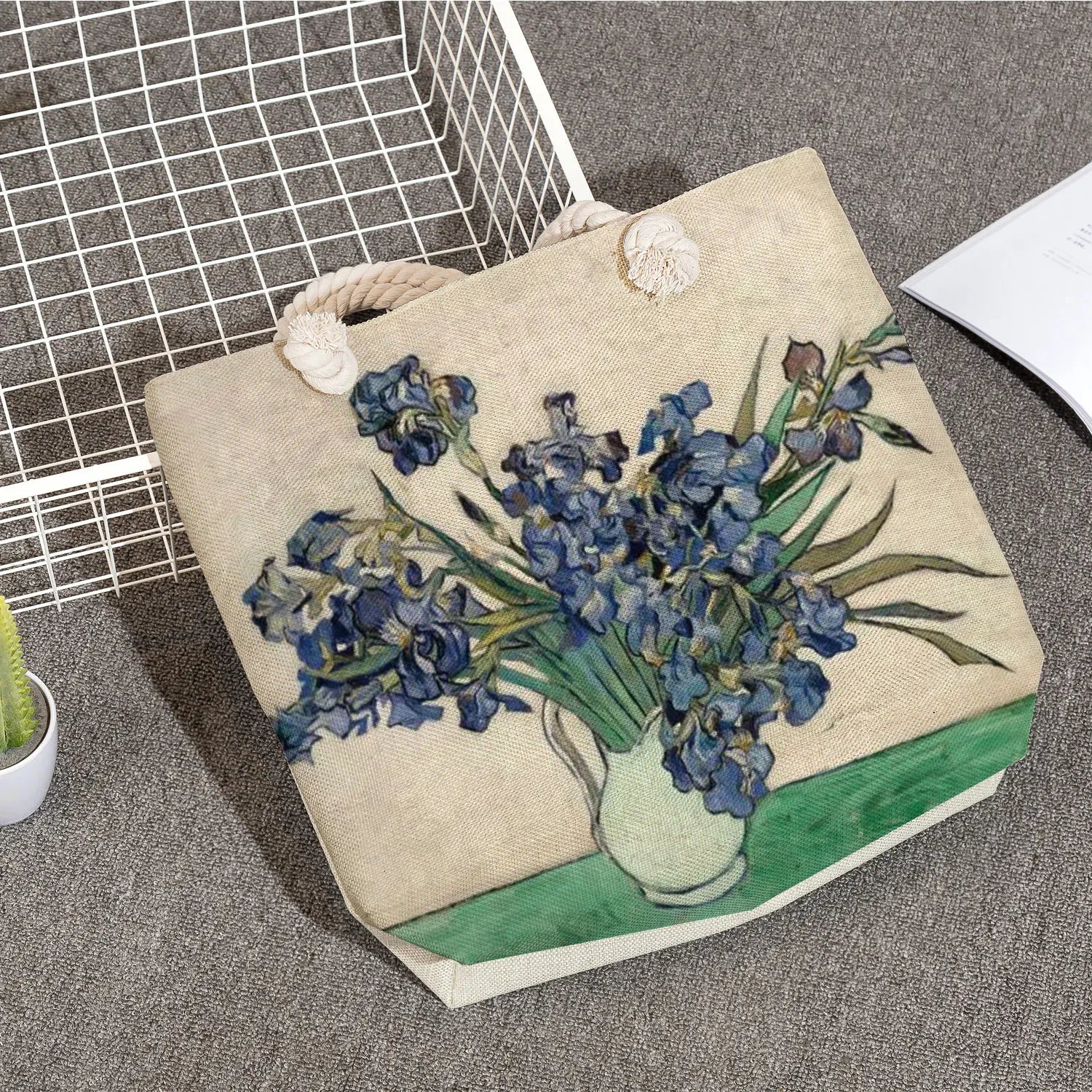 Van Gogh Oil Painting Tote Bag Retro Art Travel Bag Women High Handbags
