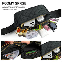 Vegan Rhombus Nylon Waist Packs Waterproof Fanny Pack