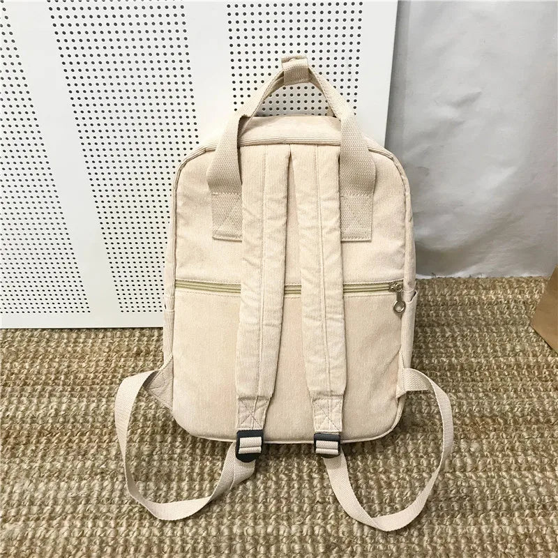 Velvet Backpack Women College School Bags Girls Schoolbags