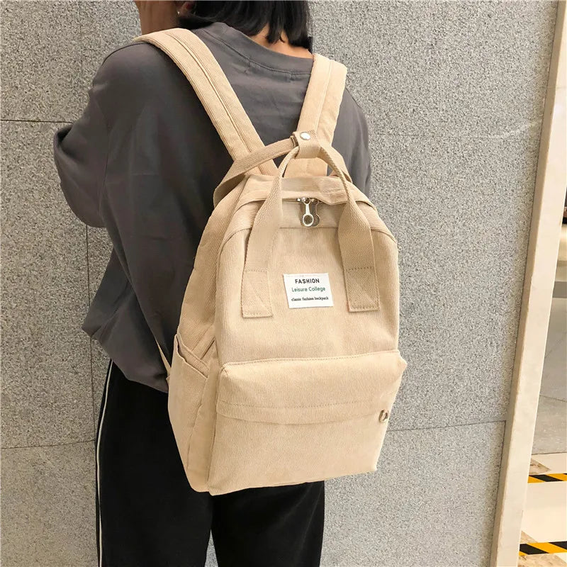 Velvet Backpack Women College School Bags Girls Schoolbags