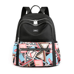 Travel Women Backpack Nylon Shoulder Bags Flower Printing School Bag
